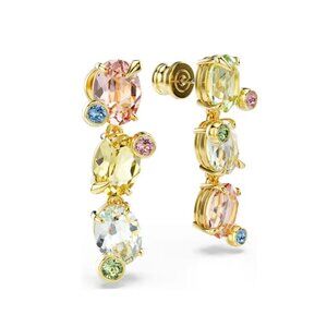 Swarovski Gema Drop Earrings, Asymmetrical design,Mixed cuts, Multicolor 5714815